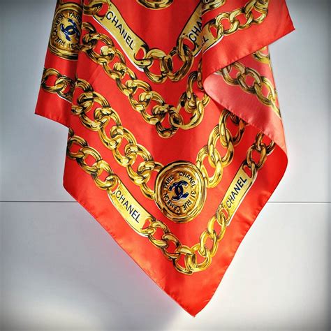 chanel scarf red|vintage chanel scarves.